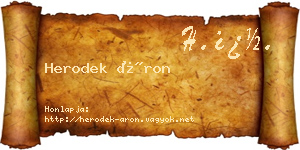 Herodek Áron névjegykártya